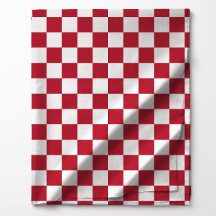 Tecido Padrão Xadrez Clássico Vermelho e Branco