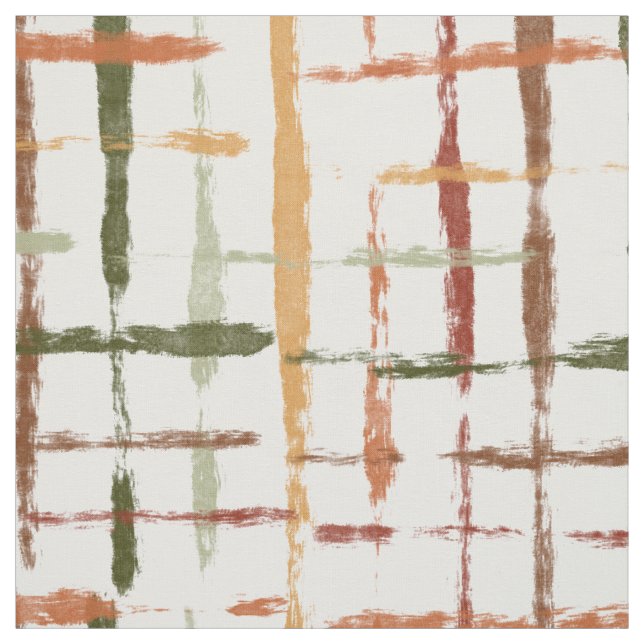 Tecido padrão xadrez de aquarela com linhas caóticas (Modelo)