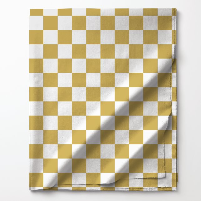 Tecido Padrão Xadrez Dourado e Branco (Criador carregado)