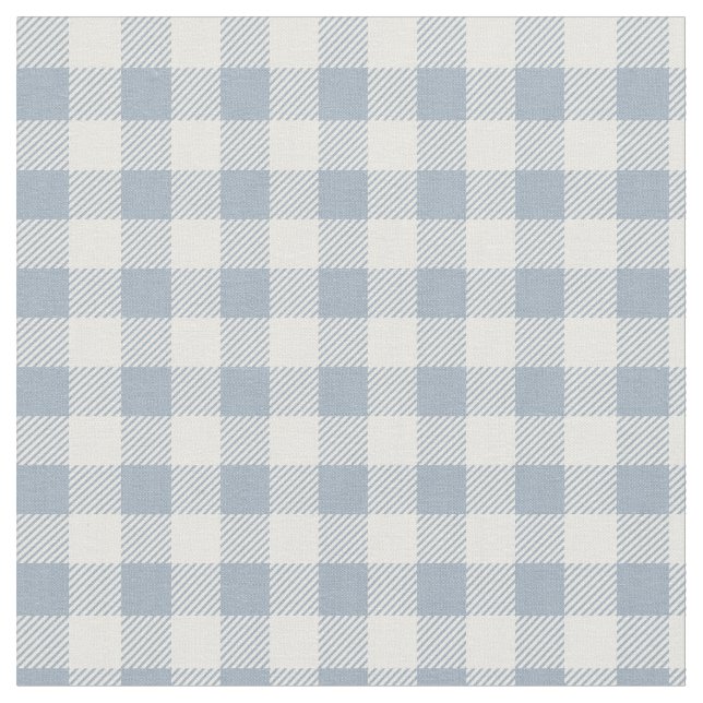 Tecido Padrão Xadrez Gingham Azul Suave Branco Litorâneo (Detalhe)