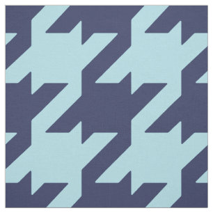 Tecido Padrão xadrez houndstooth azul marinho ousado e el