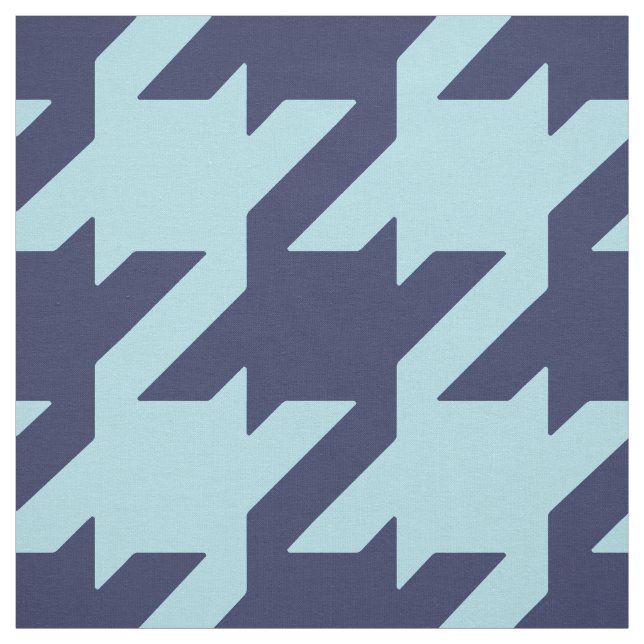 Tecido Padrão xadrez houndstooth azul marinho ousado e el (Modelo)