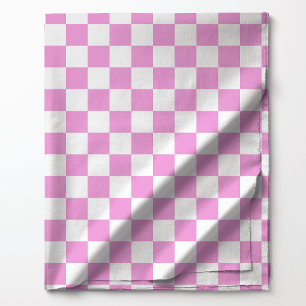 Tecido Padrão Xadrez Rosa e Branco