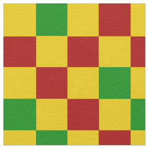 Tecido Padrão Xadrez Vermelho Amarelo Verde Design