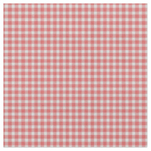 Tecido Padrão Xadrez Vermelho Pastel e Branco
