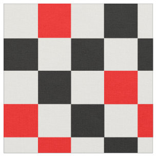 Tecido Padrão Xadrez Vermelho Preto e Branco Desenho 