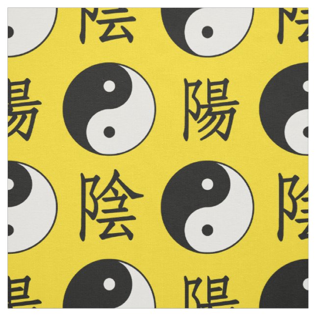 Tecido Padrão Yinyang Chinês de Fundo Amarelo (Modelo)