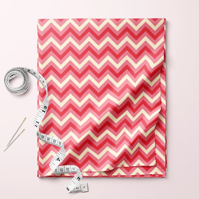 Tecido Padrão Ziguezague Chevron Rosa e Branco Elegante (Criador carregado)