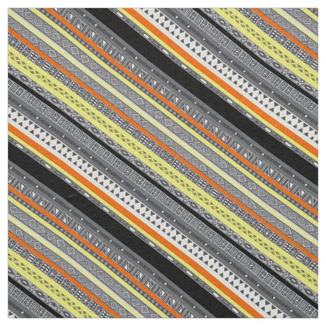 Tecido Padrões aztec laranja-cinza (Modelo)