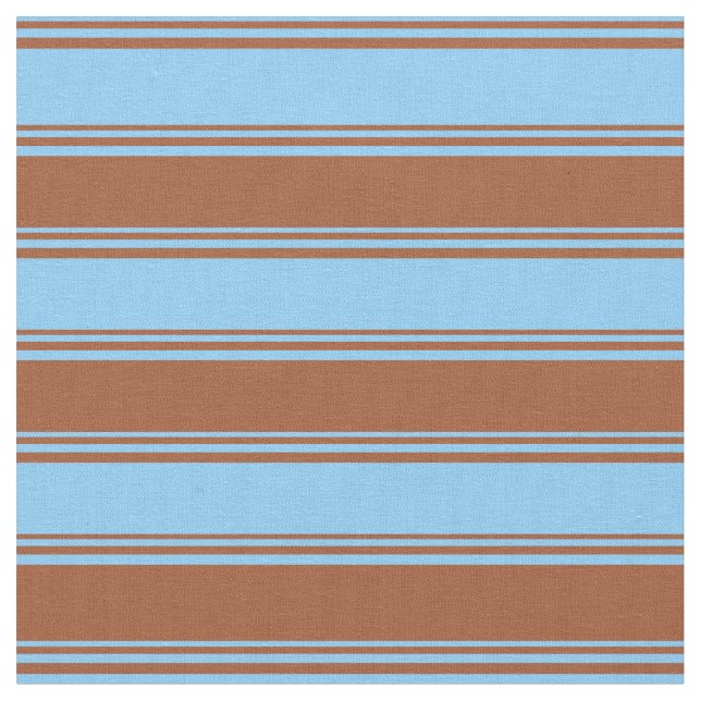 Tecido Padrões Azul-Céu-Claro e Siena Striped/Links (Detalhe)