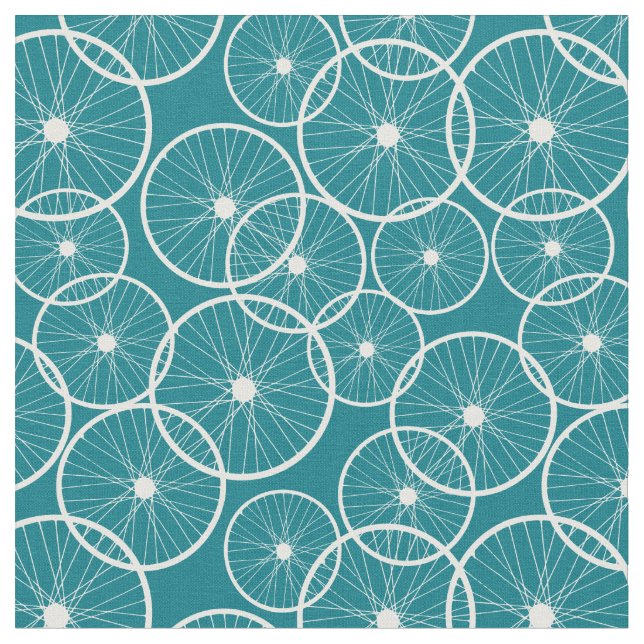 Tecido Padrões Azul e Branco das rodas de bicicleta (Detalhe)