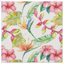 Padrões brancos de Hibiscus Palm Rosa Tropical