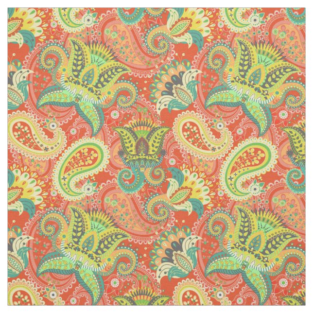 Tecido Padrões coloridos bonitos de paisley (Modelo)