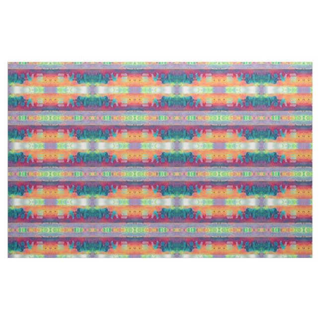 Tecido Padrões de Arte Boêmia Laranja-Teal de Hippie (Fat Quarter)