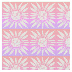 Tecido Padrões de Azulejo Rosa Girassóis
