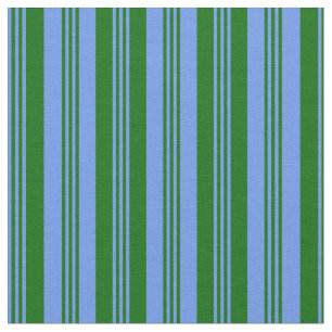 Tecido Padrões de Cor Azul Cornflower e Verde Escuro