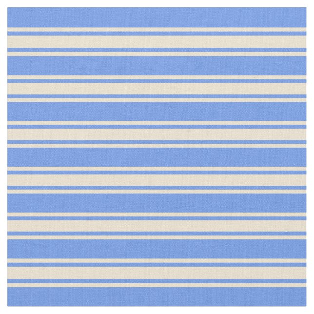 Tecido Padrões de Cornflower Blue e Beige Striped/Links (Detalhe)