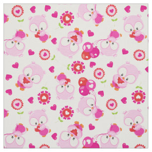 Tecido Padrões De Corujas, Corujas Frescas, Corujas Rosa,