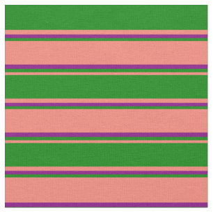 Tecido Padrões de distribuição de salmão, verde e roxo