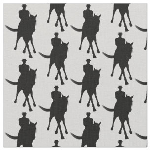 Tecido Padrões De Dressage Horse E Silhouette Rider