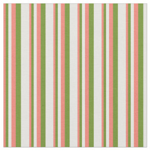 Tecido Padrões de faixas coloridas de salmão, verde e bra