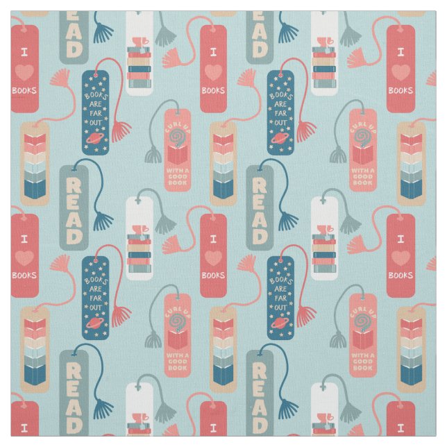 Tecido Padrões de Livros e Leitura de Marcadores Temidos (Modelo)