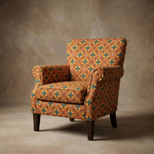 Tecido Padrões de Mosaico Étnico Folclore em Cores de Que