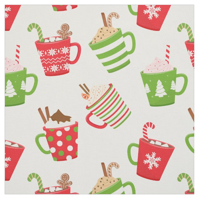 Tecido Padrões de Natal para Bebidas Quentes Festivas (Modelo)