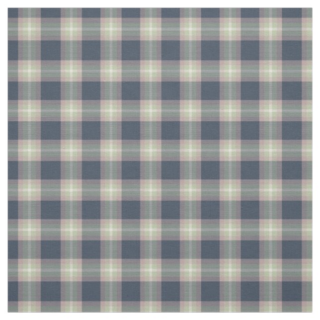 Tecido Padrões de Tartan Azul Azul-escuro Rosa (Modelo)