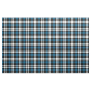 Tecido Padrões de Tartan Preto Azul Teal Preto