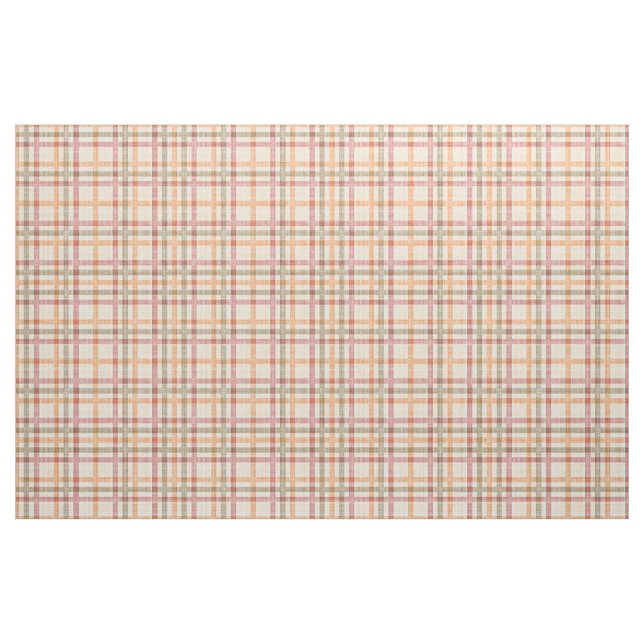 Tecido Padrões de Tartan Verde-oliva-laranja (Fat Quarter)