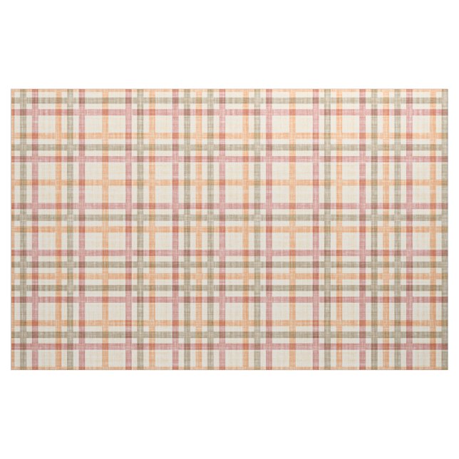Tecido Padrões de Tartan Verde-oliva-laranja (Fat Quarter)