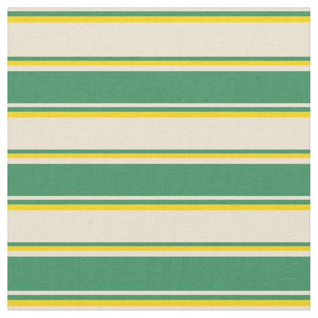 Tecido Padrões Gelados, Verde-Mar e Amarelo (Detalhe)