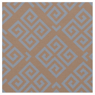 Tecido Padrões geométricos de chave grega de cinza castan