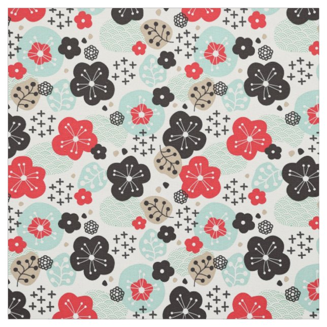 Tecido Padrões japoneses fofos design (Modelo)