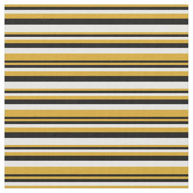 Tecido Padrões/Linhas de Goldenrodo, Preto e Branco (Detalhe)