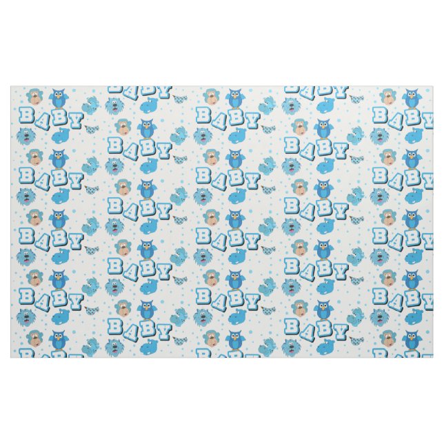 Tecido Padrões para bebês animais| Bolinhas azuis (Fat Quarter)