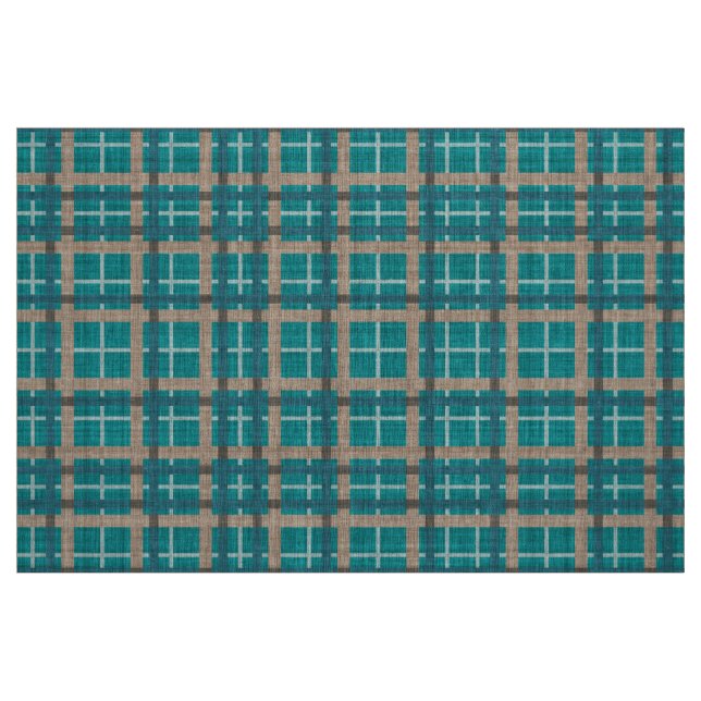 Tecido Padrões pardos de Tartan castanho verde-azul-verde (Fat Quarter)