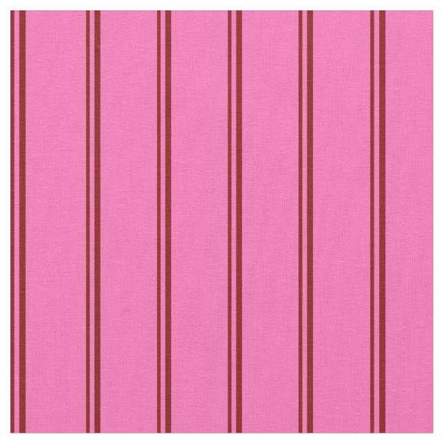 Tecido Padrões rosa quente e marrom das riscas (Detalhe)