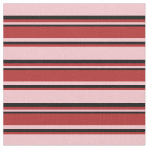 Tecido Padrões rosa, vermelho e preto