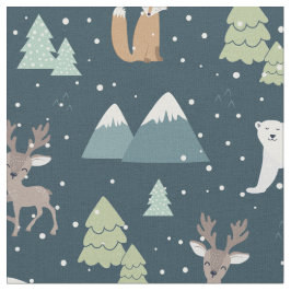 Tecido Padrões Russos De Inverno De Natal Bonito