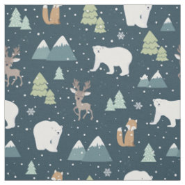 Tecido Padrões Russos De Inverno De Natal Bonito