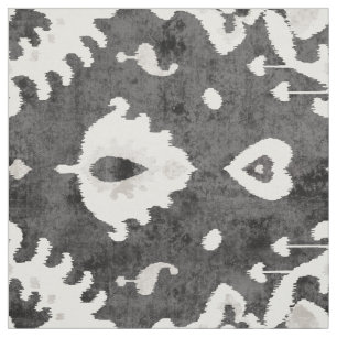 Tecido padrões tribais beige de cinzas brancas e escuras