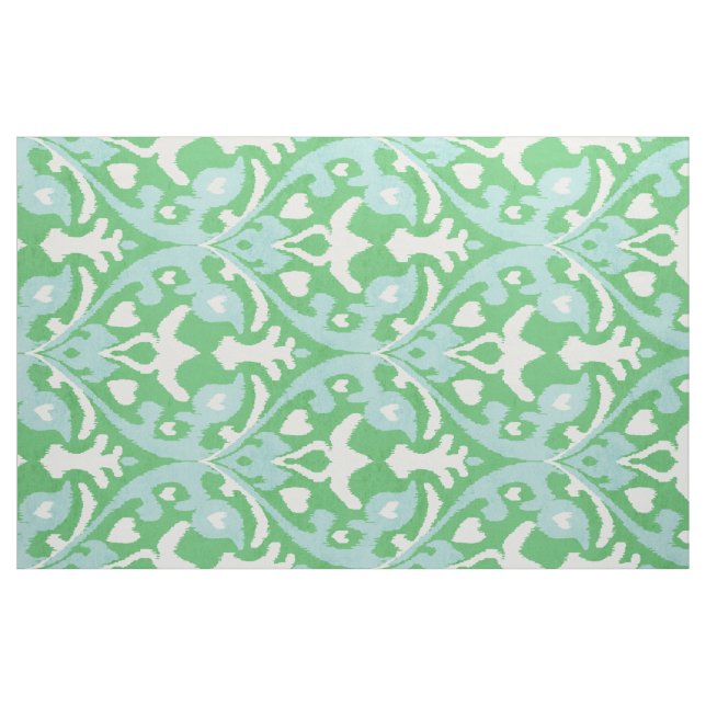 Tecido padrões tribais Chic green e turquoise ikat (Fat Quarter)