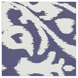 Tecido padrões tribais de ikat chic indigo azul e branco
