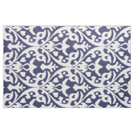 Tecido padrões tribais de ikat chic indigo azul e branco