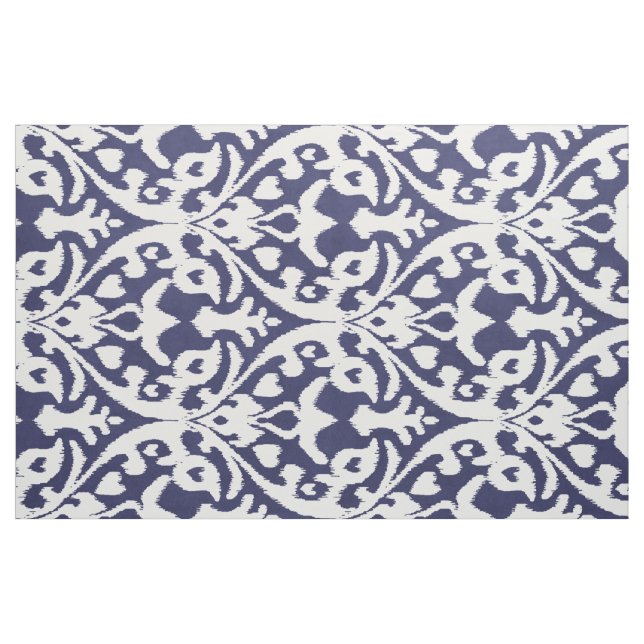 Tecido padrões tribais de ikat chic indigo azul e branco (Fat Quarter)