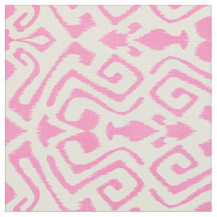 Tecido padrões tribais de ikat, cor-de-rosa e amarelo