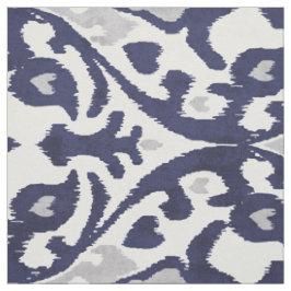 Tecido Padrões tribais ikat de cinza azul Chic indigo