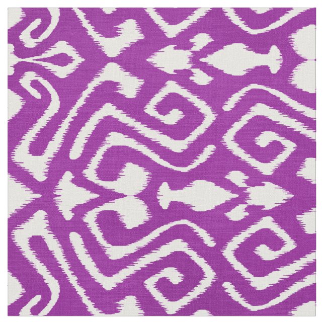 Tecido Padrões tribais ikat roxo de orquídea fofa (Detalhe)